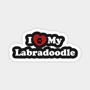 I Love My Labradoodle - heart dog paw Magnet