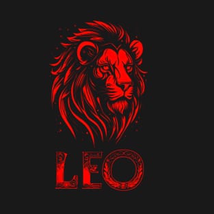 Red Leo Zodiac T-Shirt