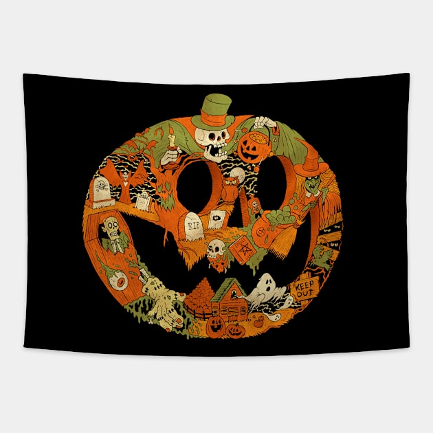 Spooky Season Tapestry by chrisraimoart