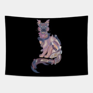 CAT STYLIZED ART PURPLE Tapestry