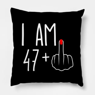 Vintage 48th Birthday I Am 47 Plus 1 Middle Finger Pillow