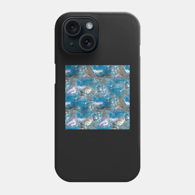 Fluid painting with blue cells Phone Case by nobelbunt