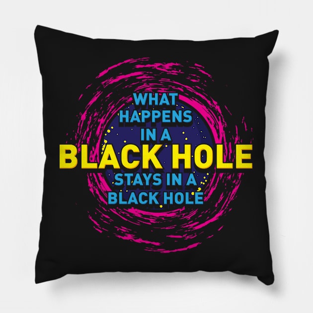 Space Astrophysics Geek Gift | What Happens in a Black Hole Pillow by woormle