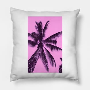 Pink Palm Beach Tree Pillow