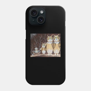 Owl family with baby owlet Phone Case