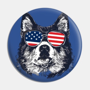 American 4th July Dog #5 Pin