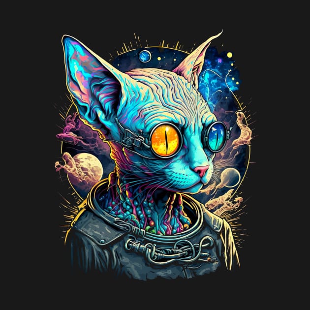 Psychedelic Sphynx Cat by ElectricMint