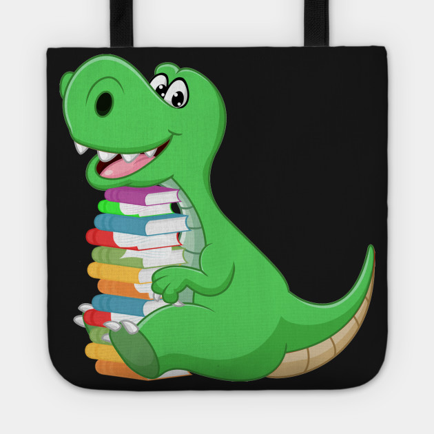 Dinosaur Book Stack Tote Bag