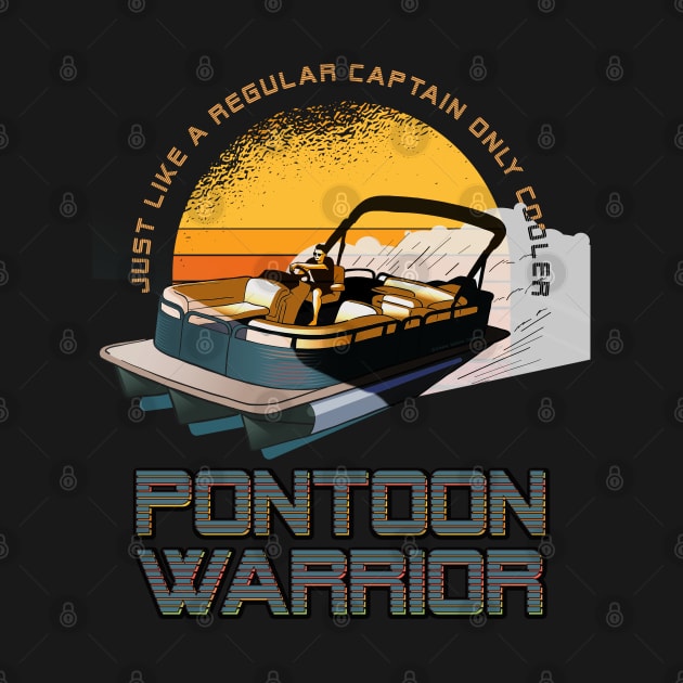 Funny Retro Sun Pontoon Captain Boat Lake Gift by Dibble Dabble Designs