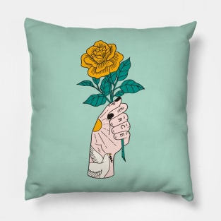 Peace Yellow Rose Hand Pillow