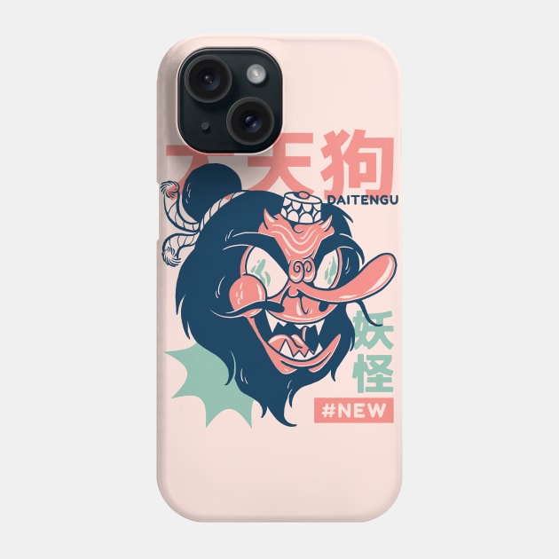 Retro Japanese Daitengu Yokai Illustration | Japanese Folklore Creatures Phone Case by SLAG_Creative