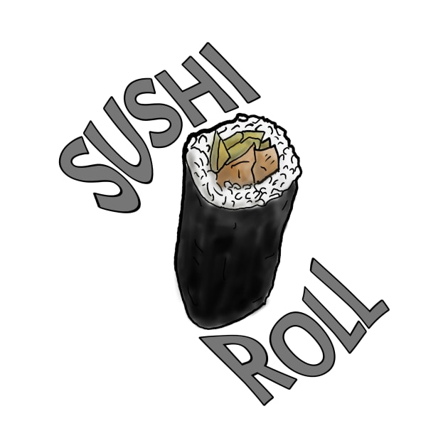 Sushi Roll - watercolour - graphical text by DopamineDumpster