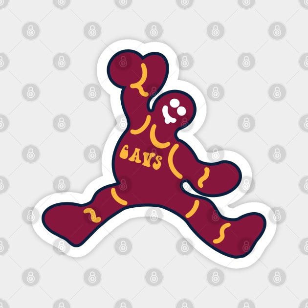 Jumping Cleveland Cavaliers Gingerbread Man Magnet by Rad Love