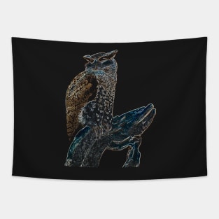 owl colored Tapestry