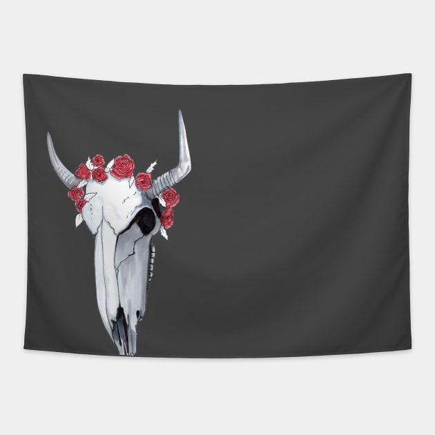 Cow Skull Tapestry by YanaStrunina