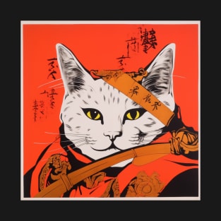 Samurai Cat Art T-Shirt