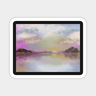 Abstract seascape with clouds and water reflections Magnet