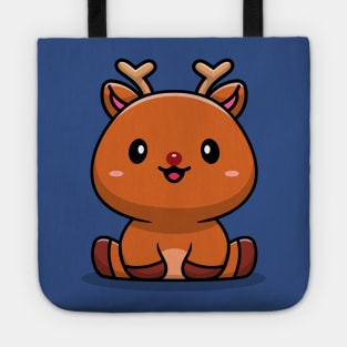 Cute Baby Deer Cartoon Vector Icon Illustration Tote