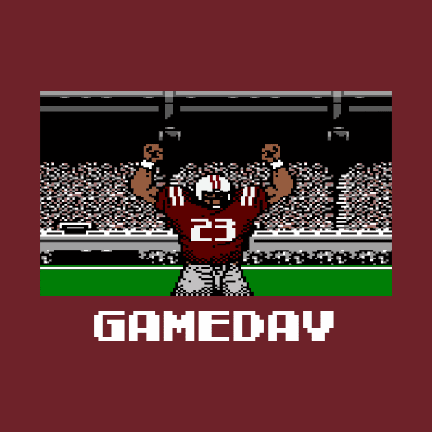 Maroon and Gray Football Gameday Retro 8 Bit Linebacker by SLAG_Creative