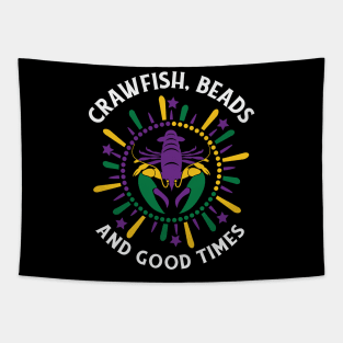 Mardi Gras Beads Carnival Crawfish Party Drinking Tapestry