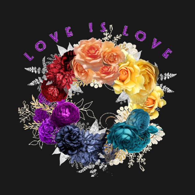 Love is Love - Rainbow wreath - LGBTQ by allthumbs