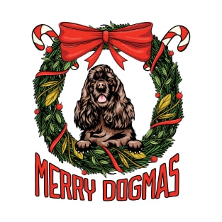 Merry Dogmas Christmas American Cocker Spaniel Dog Owner T-Shirt