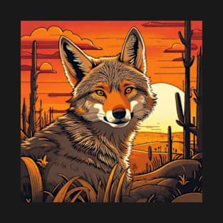 Wolf in the sunset gift ideas T-Shirt