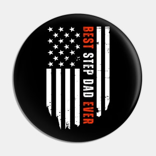 Best Step Dad Ever American Flag Stepfather Father's Day Pin