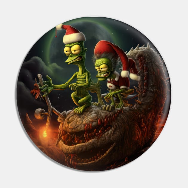 Dark Christmas Pin by TooplesArt