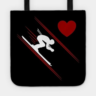 Funny Skier Heart Gift for skiers Tote