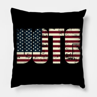 VOTE for Justice BLM USA Grunge Flag Text Pillow