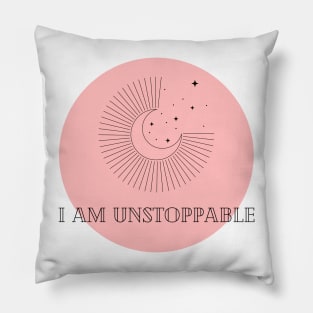 Affirmation Collection - I Am Unstoppable (Rose) Pillow