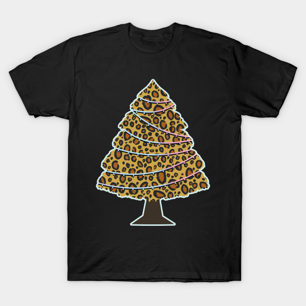 Discover Christmas Tree Leopard Print, Animal Xmas Present - Christmas Tree Leopard Plaid - T-Shirt