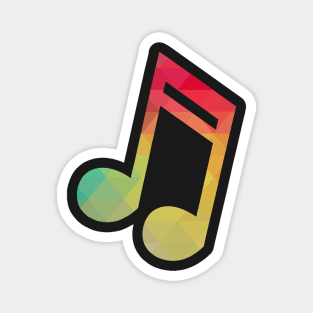 Rainbow color musical note silhouette Magnet