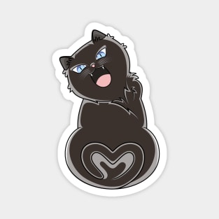 Black Cat Meowing Love Magnet