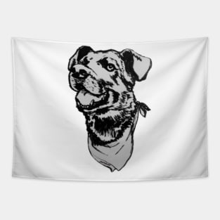 Negro Matapacos, the riot dog (black and white) Tapestry