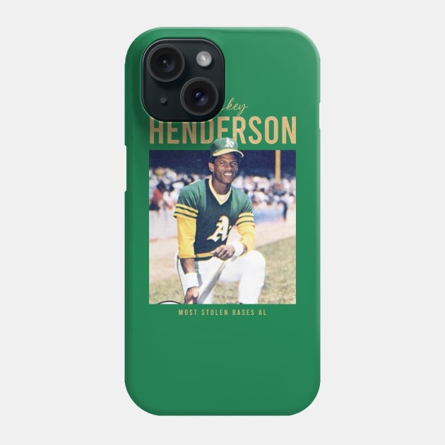 Oakland Man of Steal - Rickey Henderson Phone Case by Shelter Art Space