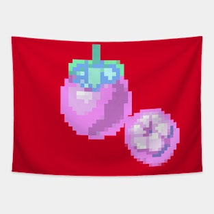 Mangosteen Pixel art, Cute Mangosteen fruit, Thai fruit Tapestry