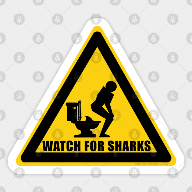 WATCH FOR SHARKS - Fear Of Sharks - Sticker