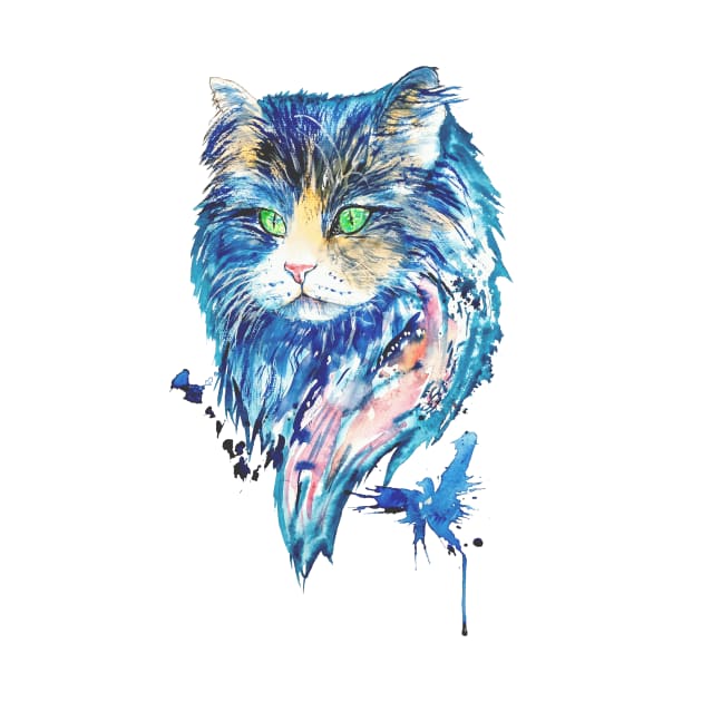 cat watercolor by NemfisArt