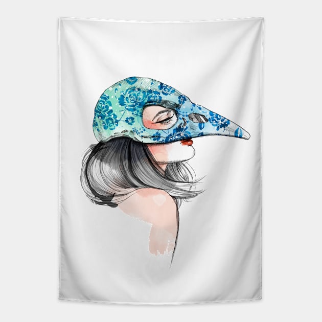 Mask Tapestry by InaStanimirova