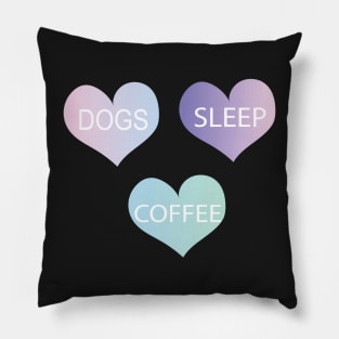 Dogs Sleep Coffee Stickers- Set of 3 Hearts Pillow