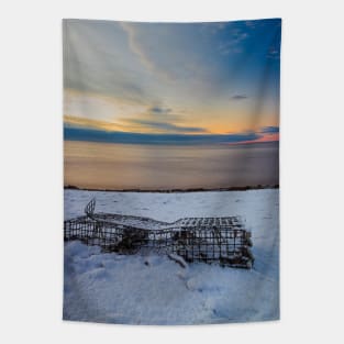 Ethereal Sunrise: Lobster Cage's Reverie V1 Tapestry