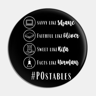 #POstables - Shane, Oliver, Rita & Norman (White Text) Pin