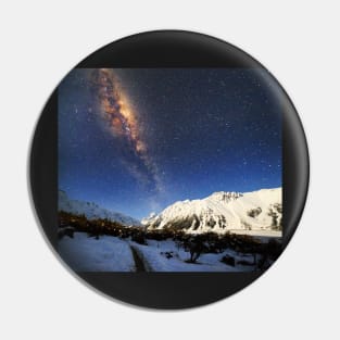 Milky Way over Mt Cook New Zealand Pin