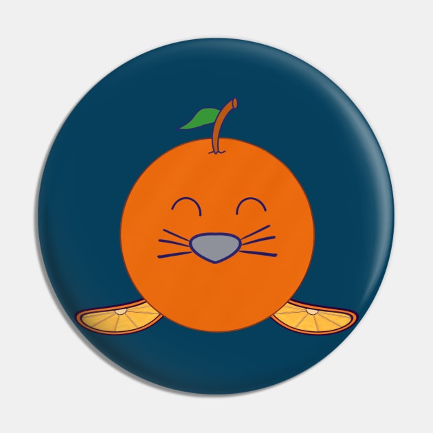 Kawaii Cute Orange Baby Seal Pin by vystudio