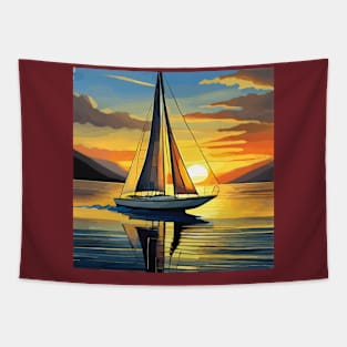 River with sunset Tapestry