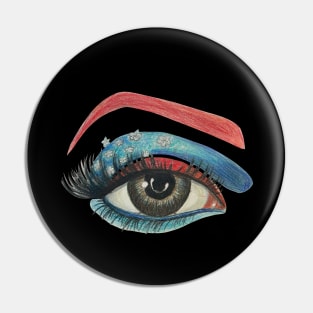 Patriotic Eye Makeup Pin