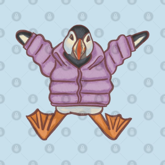 Puffer Coat Puffin by danyellysdoodles