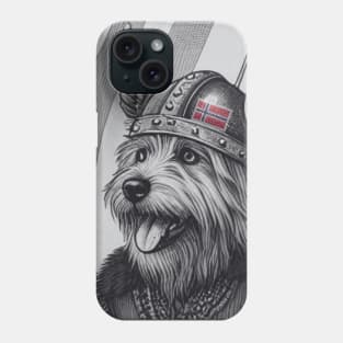 Cute Black and White Viking dog Norway Flag Phone Case